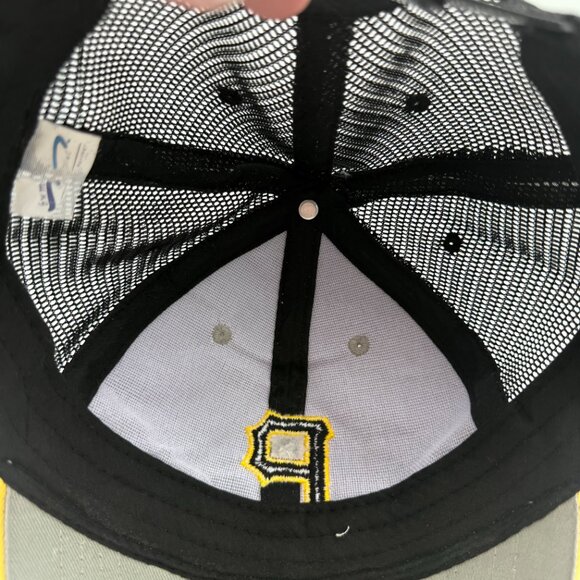 VTG PITTSBURGH PIRATES Grey/Black trucker Hat – Adjust strap, Black/Gold P Logo - Picture 11 of 12